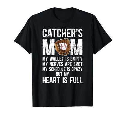 Catchers Mom Baseball Catcher Mom T-Shirt - Minimalist Print Men Women - T-Shirt, Sweatshirt, Hoodie