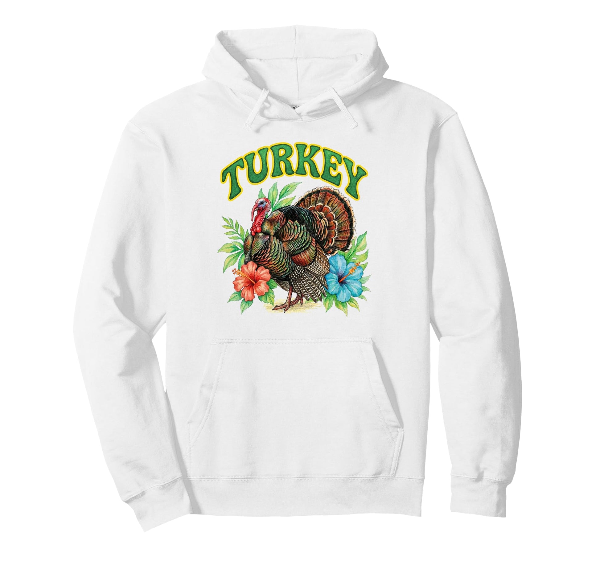 Turkey Groovy Floral Turkey Hoodie - Custom Art Print for Adults - T-Shirt, Sweatshirt, Hoodie