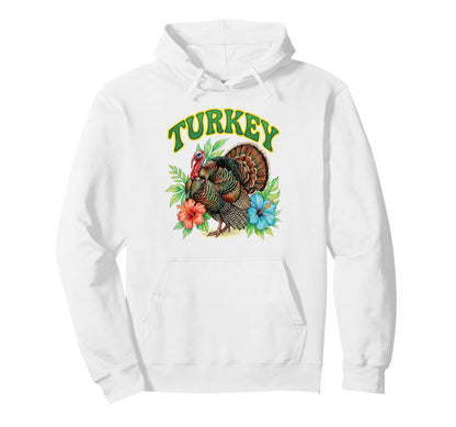 Turkey Groovy Floral Turkey Hoodie - Custom Art Print for Adults - T-Shirt, Sweatshirt, Hoodie