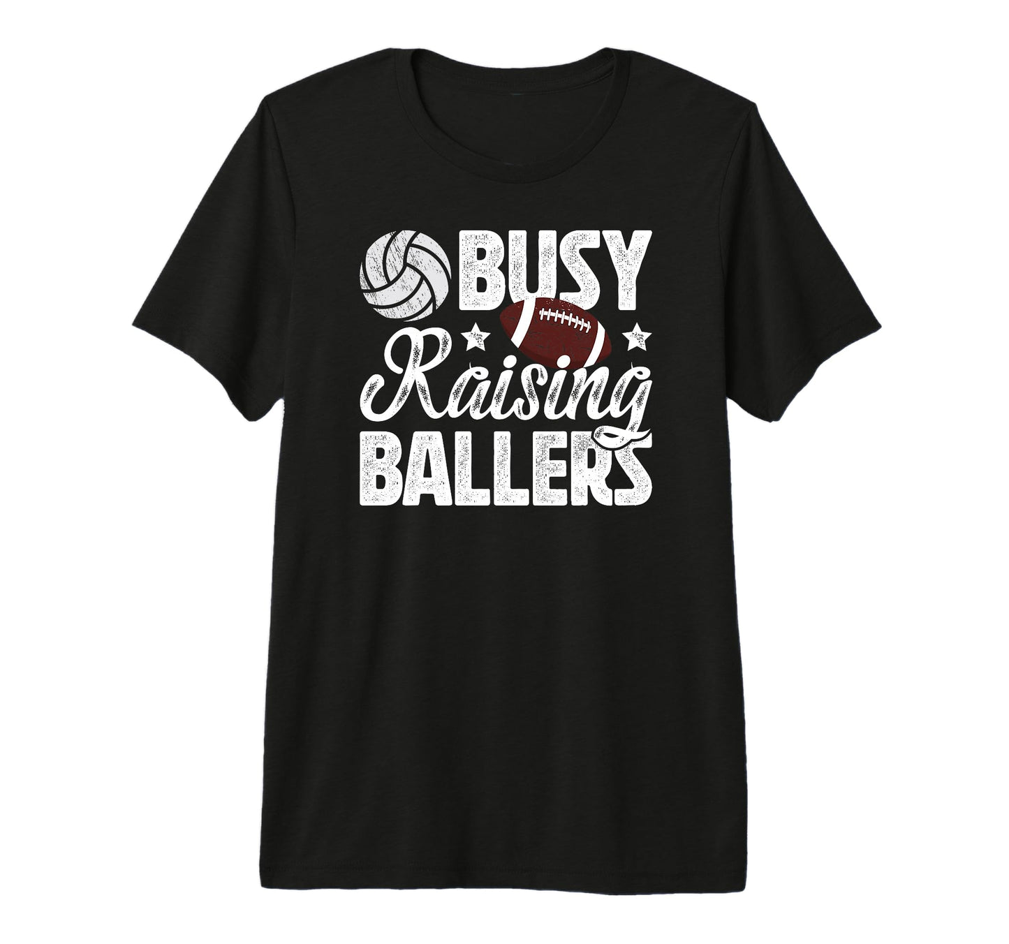 Mens Busy Raising Ballers Volleyball T-Shirt - Minimalist Print Unisex - T-Shirt, Sweatshirt, Hoodie