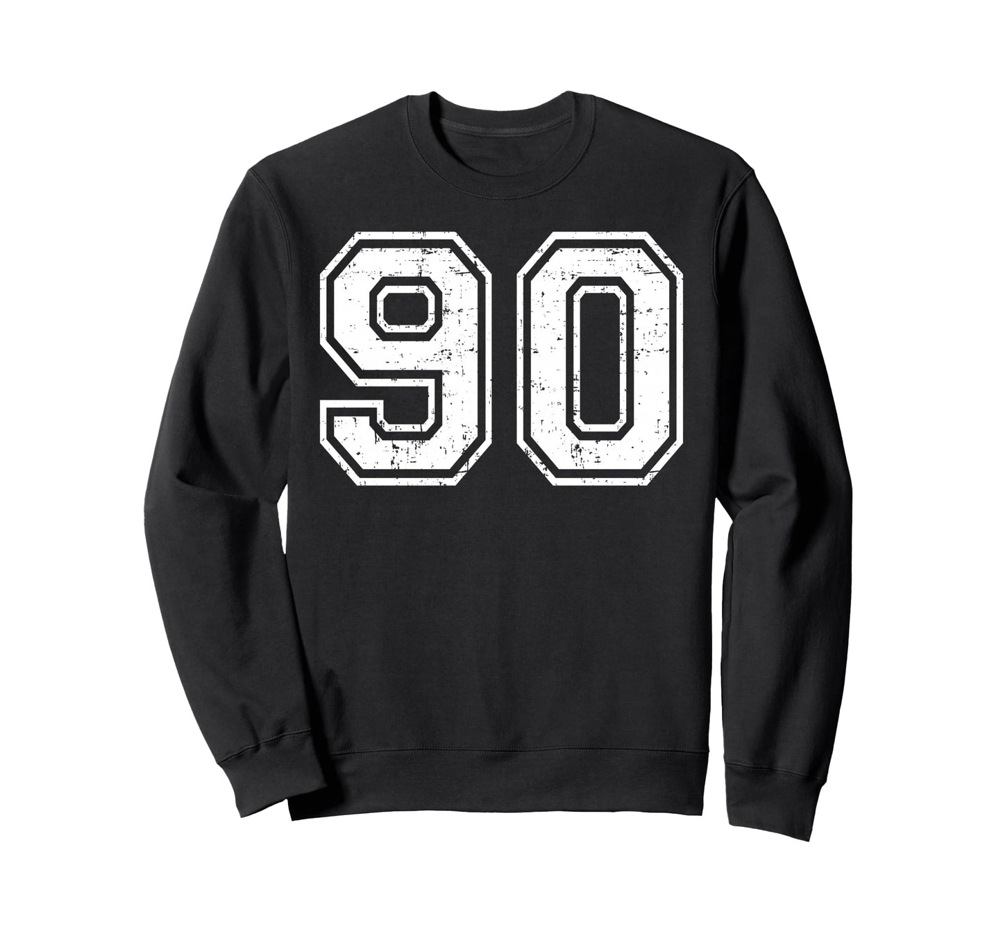 90 Number Ninety Team Sports Grunge Sweatshirt - Trendy Graphic for Adults - T-Shirt, Sweatshirt, Hoodie