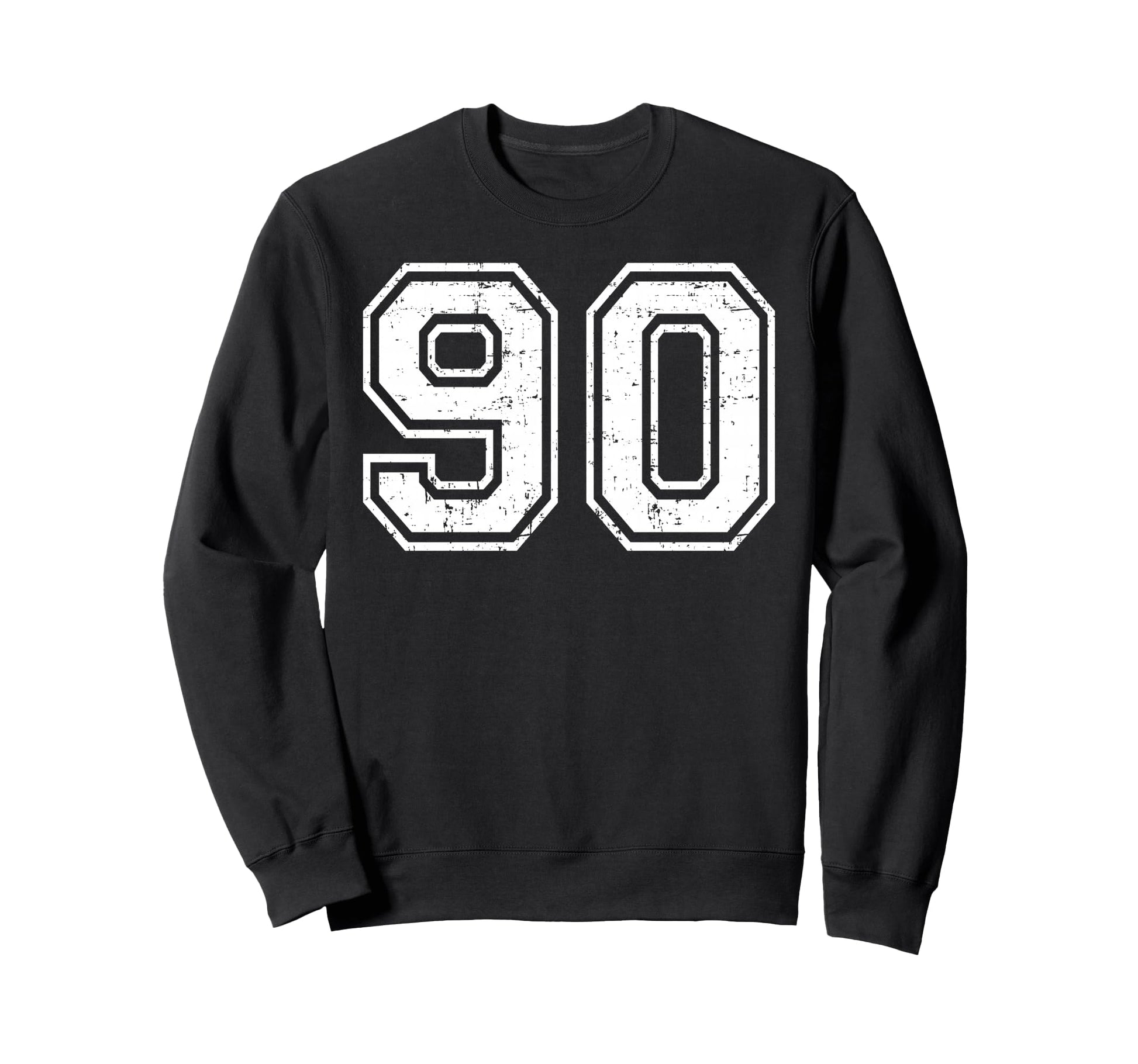 90 Number Ninety Team Sports Grunge Sweatshirt - Trendy Graphic for Adults - T-Shirt, Sweatshirt, Hoodie