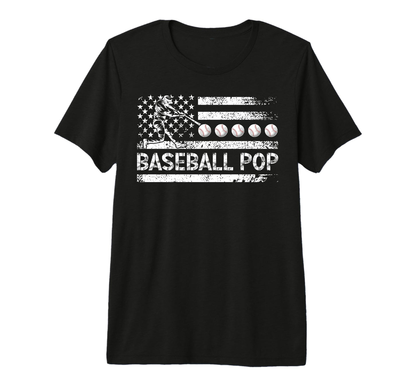 Mens Baseball Pop Grandpa Us Flag Pop T-Shirt - Trendy Graphic Men Women - T-Shirt, Sweatshirt, Hoodie