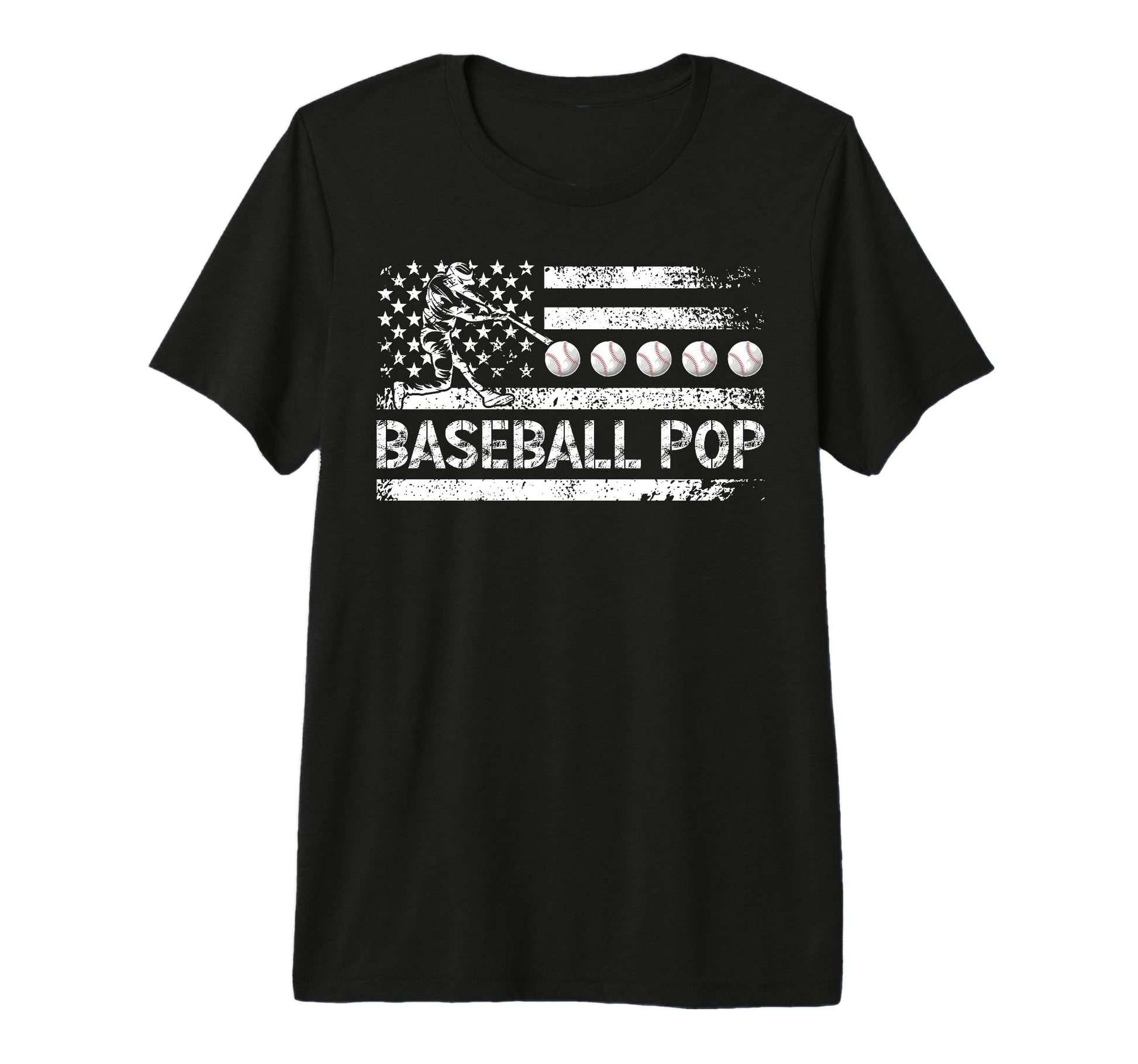 Mens Baseball Pop Grandpa Us Flag Pop T-Shirt - Trendy Graphic Men Women - T-Shirt, Sweatshirt, Hoodie