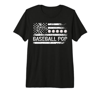 Mens Baseball Pop Grandpa Us Flag Pop T-Shirt - Trendy Graphic Men Women - T-Shirt, Sweatshirt, Hoodie