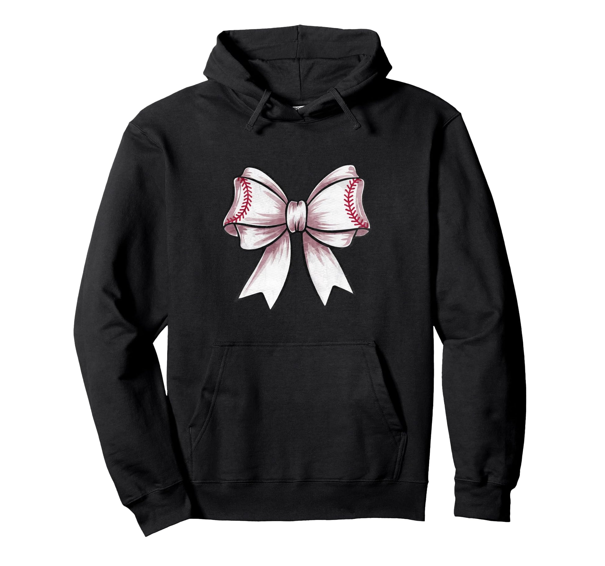 Coquette Baseball Bow Mom Sister Grandma Hoodie - Minimalist Print Unisex - T-Shirt, Sweatshirt, Hoodie
