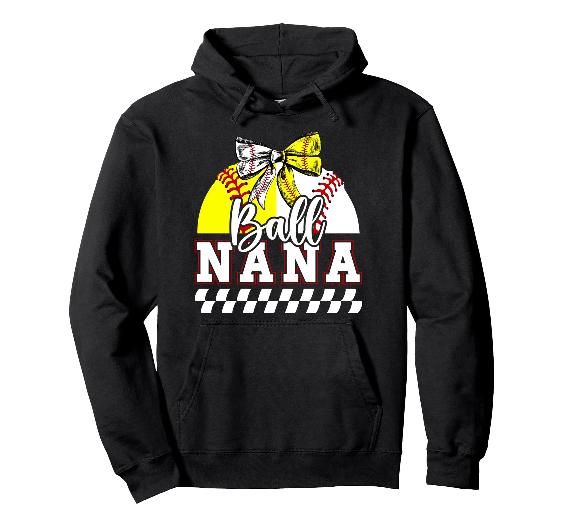 Ball Nana Grandma Coquette Baseball Hoodie - Trendy Graphic Unisex - T-Shirt, Sweatshirt, Hoodie