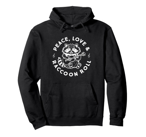 Raccoon Rock And Roll Music Raccoon Playing Hoodie - Unique Graphic Unisex - T-Shirt, Sweatshirt, Hoodie