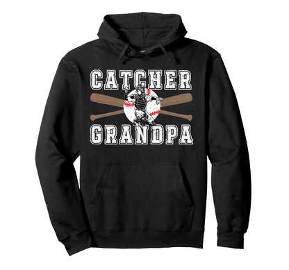 Baseball Catcher Grandpa Baseball Hoodie - Graphic Print for Adults - T-Shirt, Sweatshirt, Hoodie