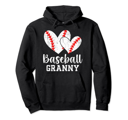 Baseball Granny Hearts Grandma Granny Hoodie - Custom Art Print Unisex - T-Shirt, Sweatshirt, Hoodie