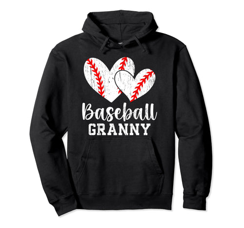 Baseball Granny Hearts Grandma Granny Hoodie - Custom Art Print Unisex - T-Shirt, Sweatshirt, Hoodie