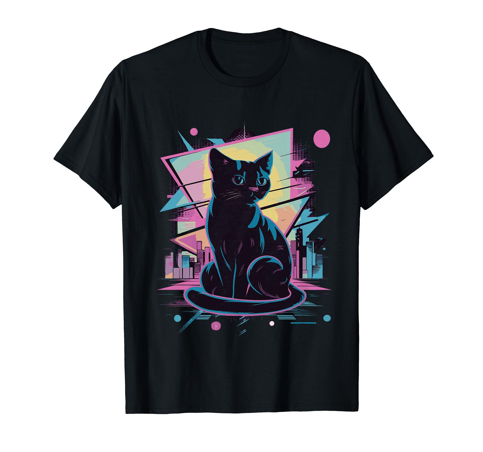 Vaporwave Cat Aesthetic Synthwave T-Shirt - Aesthetic Graphic Men Women - T-Shirt, Sweatshirt, Hoodie