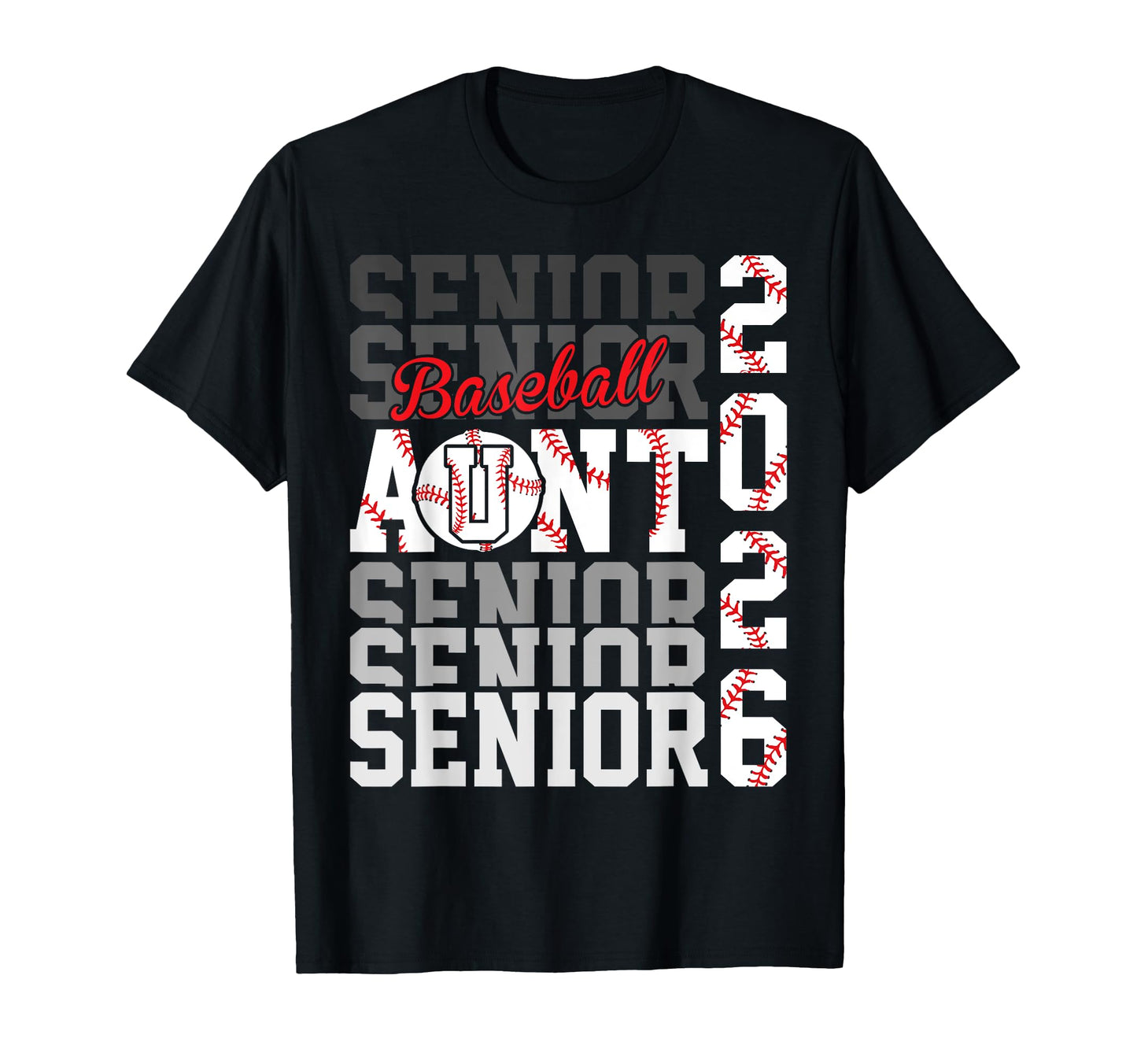 2026 Baseball Senior Aunt Graduation T-Shirt - Custom Art Print Men Women - T-Shirt, Sweatshirt, Hoodie