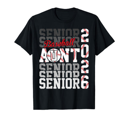 2026 Baseball Senior Aunt Graduation T-Shirt - Custom Art Print Men Women - T-Shirt, Sweatshirt, Hoodie