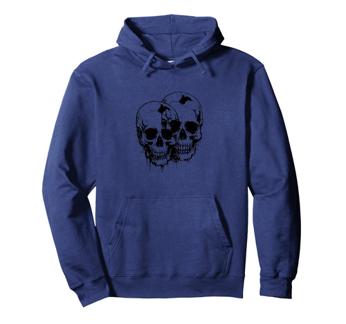 Twin Skull Horror Grunge Art Dark Alt Hoodie - Graphic Print Unisex - T-Shirt, Sweatshirt, Hoodie
