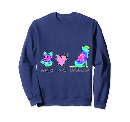 Pschodelic Peace Love Labrador Sweatshirt - Unique Graphic Men Women - T-Shirt, Sweatshirt, Hoodie