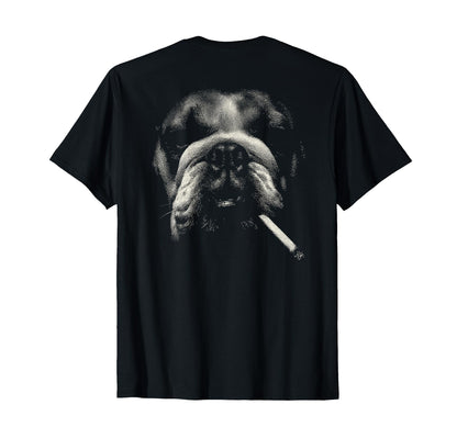 English Bulldog Smoking Cigarette Grunge T-Shirt - Graphic Print Men Women - T-Shirt, Sweatshirt, Hoodie