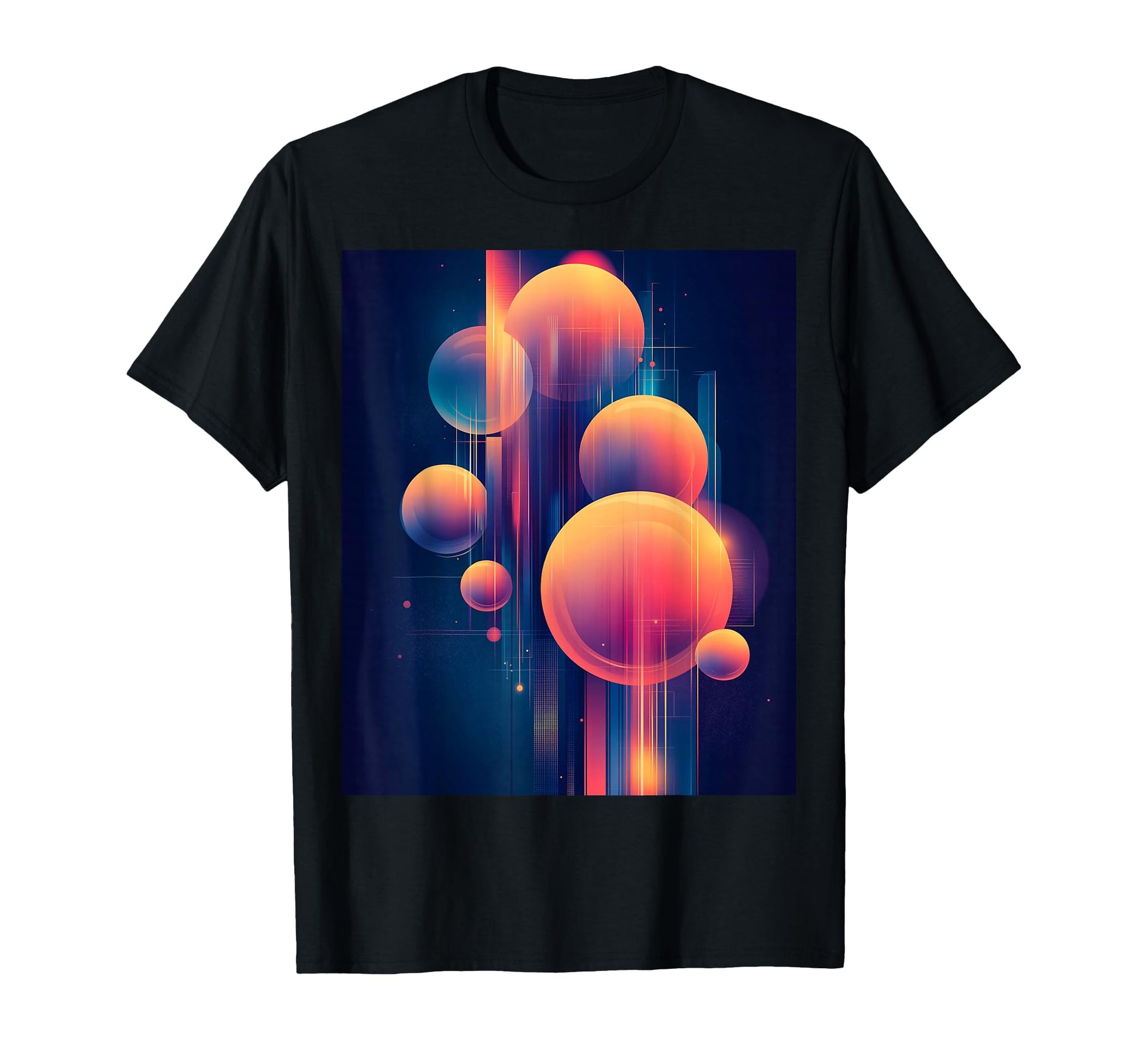 Futuristic Planetary Spheres Vaporwave T-Shirt - Unique Graphic for Adults - T-Shirt, Sweatshirt, Hoodie