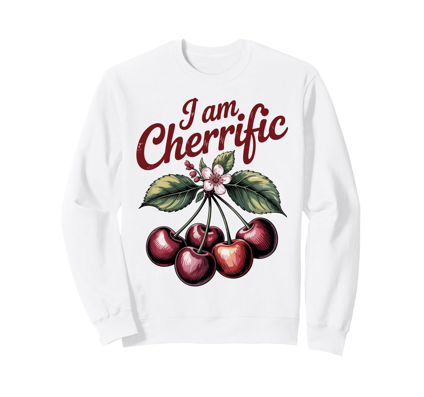 Cherry Boho I Am Cherrific Pun Cherry Sweatshirt - Minimalist Print Unisex - T-Shirt, Sweatshirt, Hoodie