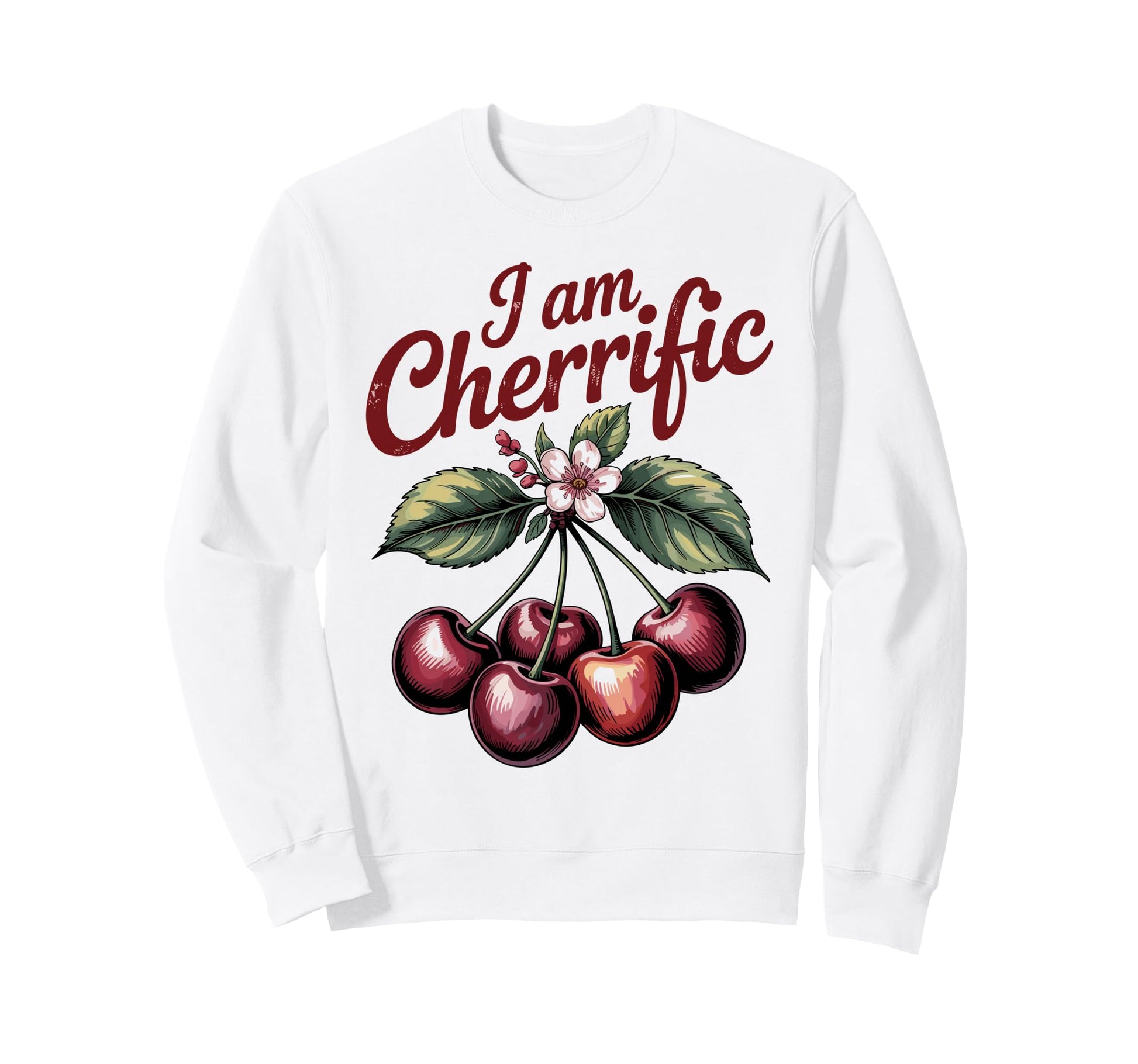 Cherry Boho I Am Cherrific Pun Cherry Sweatshirt - Minimalist Print Unisex - T-Shirt, Sweatshirt, Hoodie