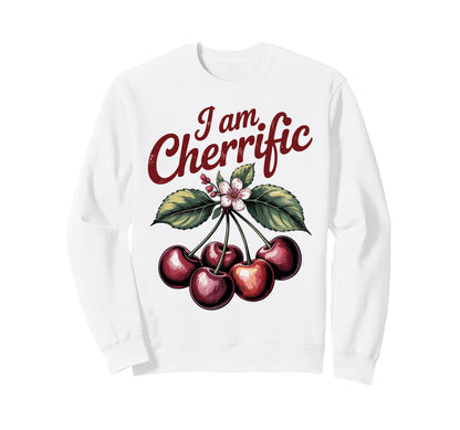 Cherry Boho I Am Cherrific Pun Cherry Sweatshirt - Minimalist Print Unisex - T-Shirt, Sweatshirt, Hoodie