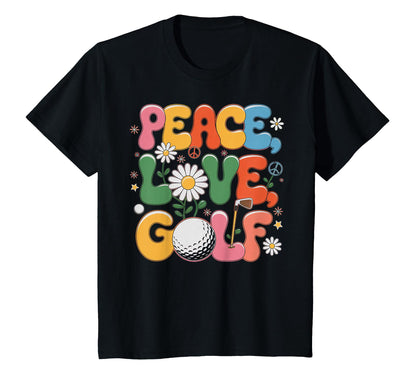 Peace Love Golf 60S 70S Hippie Golfer T-Shirt - Aesthetic Graphic Unisex - T-Shirt, Sweatshirt, Hoodie
