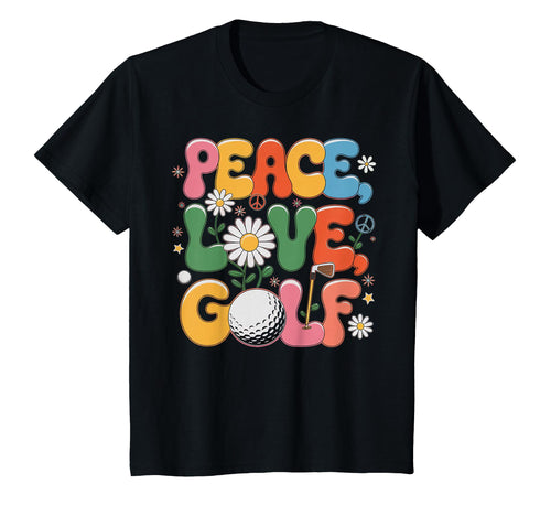 Peace Love Golf 60S 70S Hippie Golfer T-Shirt - Aesthetic Graphic Unisex - T-Shirt, Sweatshirt, Hoodie