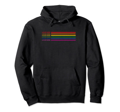 Love Wins Rainbow Lgbtq Equal Rights Pride Hoodie - Trendy Graphic Unisex - T-Shirt, Sweatshirt, Hoodie