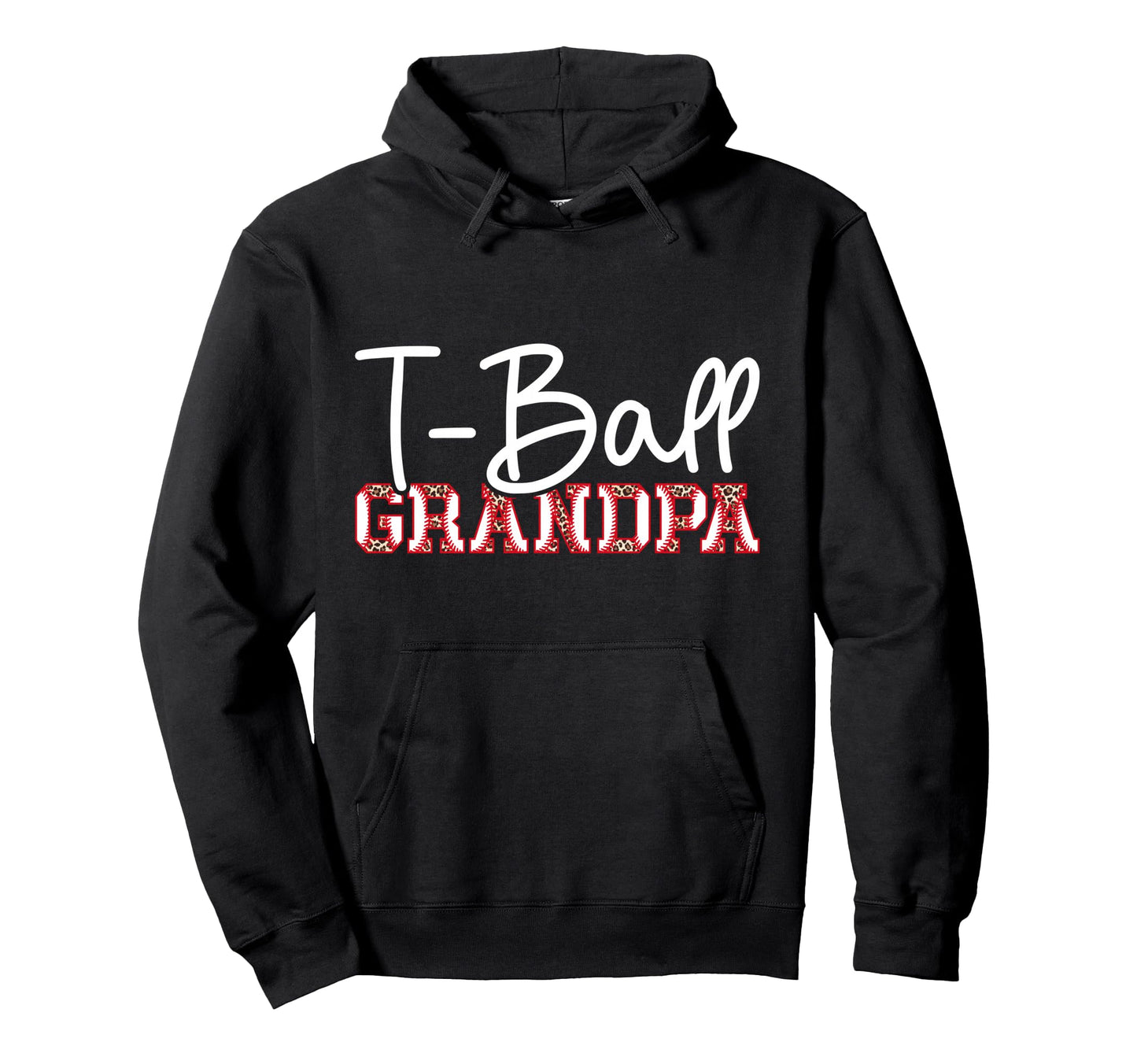 T Ball Grandpa Leopard Baseball T Hoodie - Fun Novelty Design Men Women - T-Shirt, Sweatshirt, Hoodie
