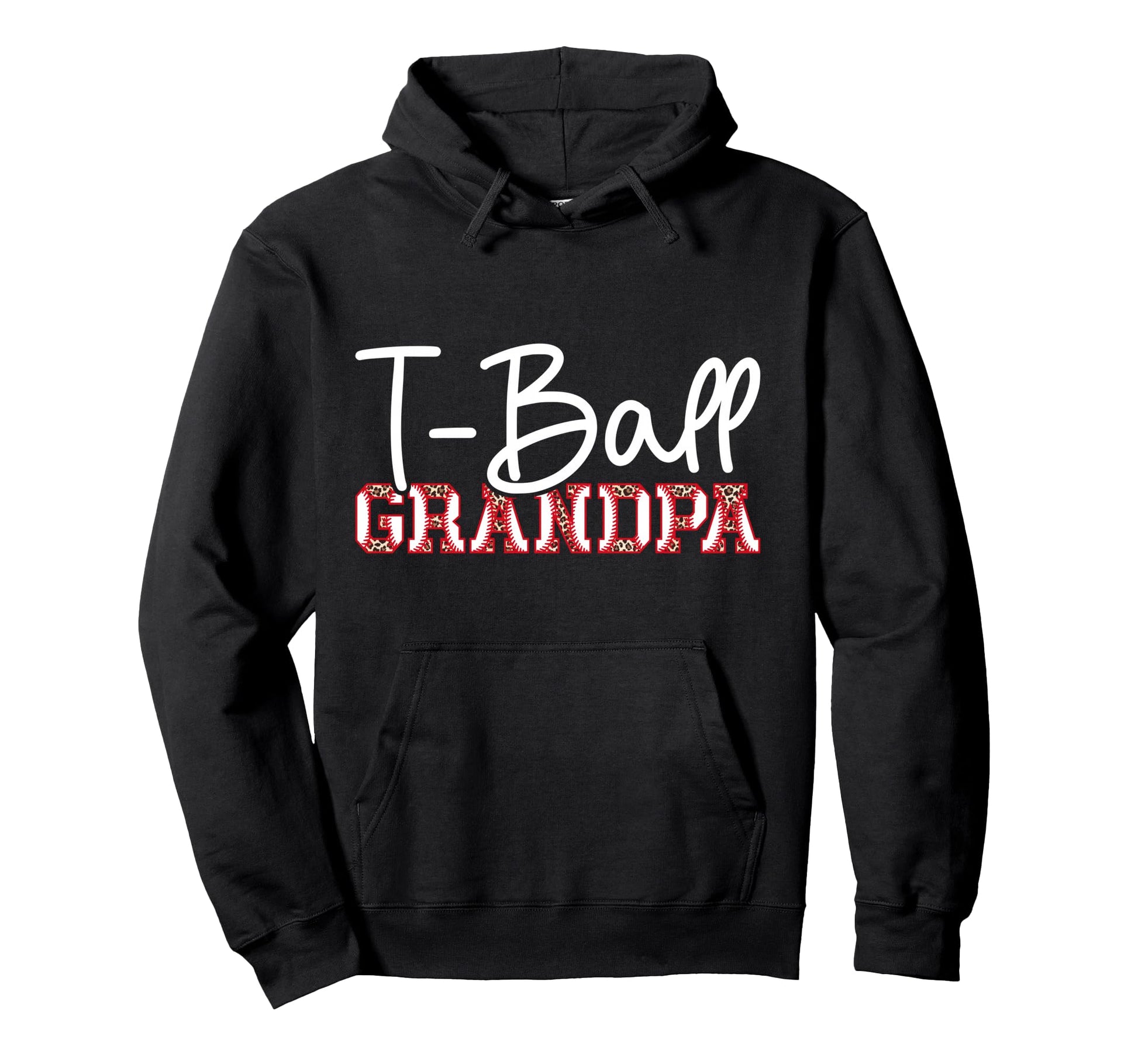 T Ball Grandpa Leopard Baseball T Hoodie - Fun Novelty Design Men Women - T-Shirt, Sweatshirt, Hoodie