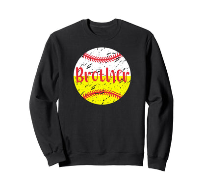 Baseball Softball Brother Sweatshirt - Minimalist Print for Adults - T-Shirt, Sweatshirt, Hoodie