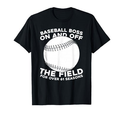 61 Years Old Baseball Sport Team T-Shirt - Aesthetic Graphic Men Women - T-Shirt, Sweatshirt, Hoodie