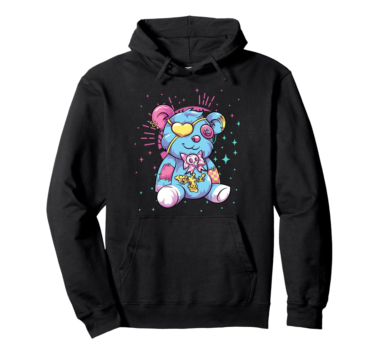 Creepy Teddy Bear Kowai Pagan Occult Hoodie - Streetwear Style Unisex - T-Shirt, Sweatshirt, Hoodie