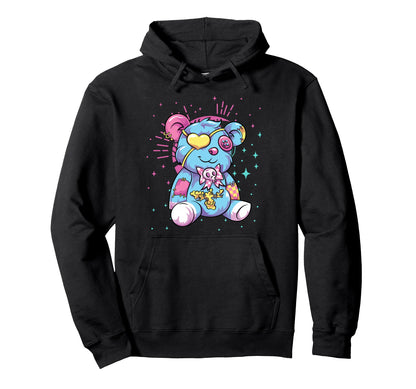 Creepy Teddy Bear Kowai Pagan Occult Hoodie - Streetwear Style Unisex - T-Shirt, Sweatshirt, Hoodie