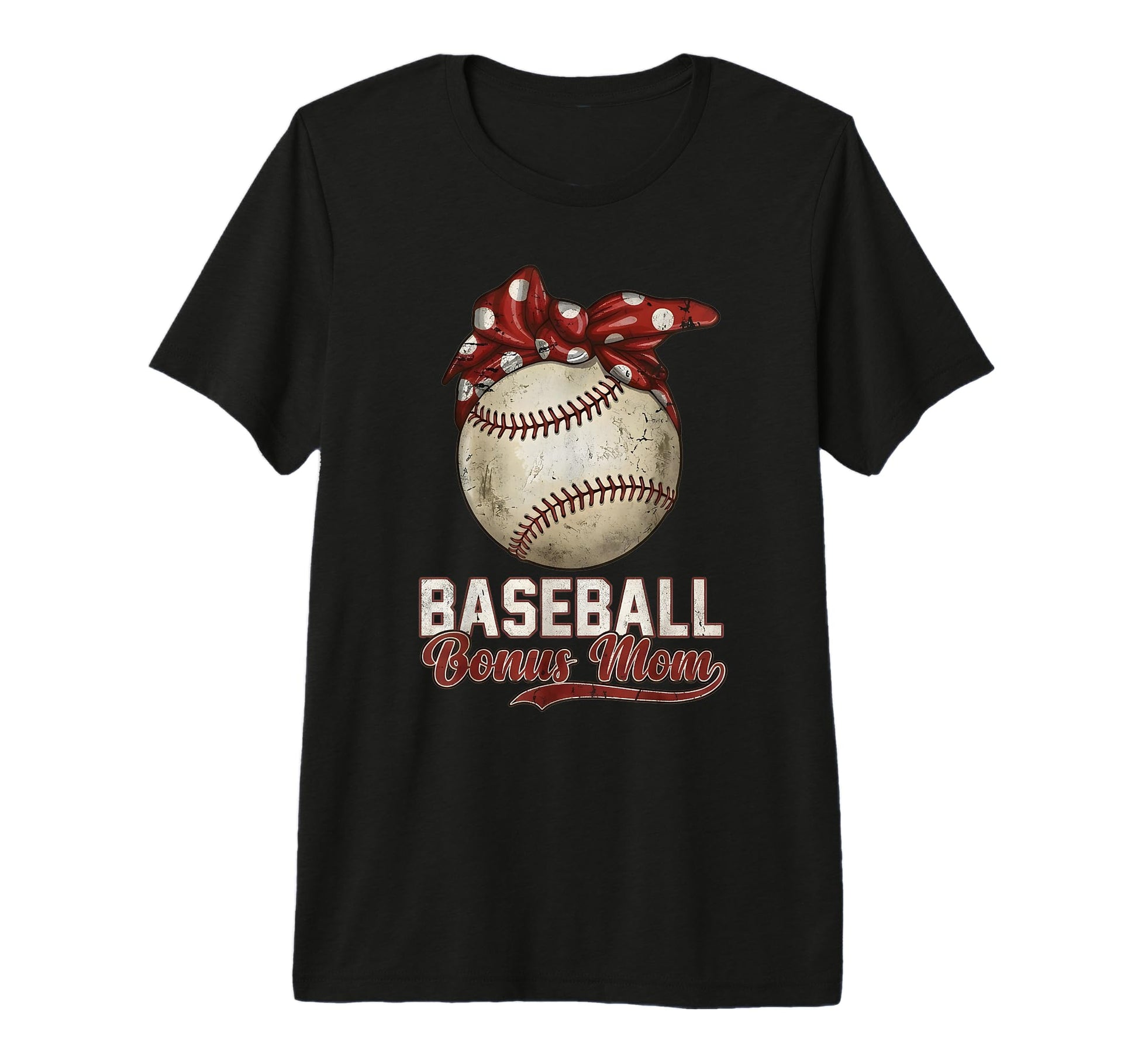 Baseball Bonus Mom Stepmother Bow T-Shirt - Casual Everyday Wear Men Women - T-Shirt, Sweatshirt, Hoodie