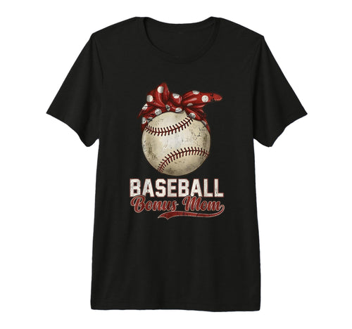 Baseball Bonus Mom Stepmother Bow T-Shirt - Casual Everyday Wear Men Women - T-Shirt, Sweatshirt, Hoodie