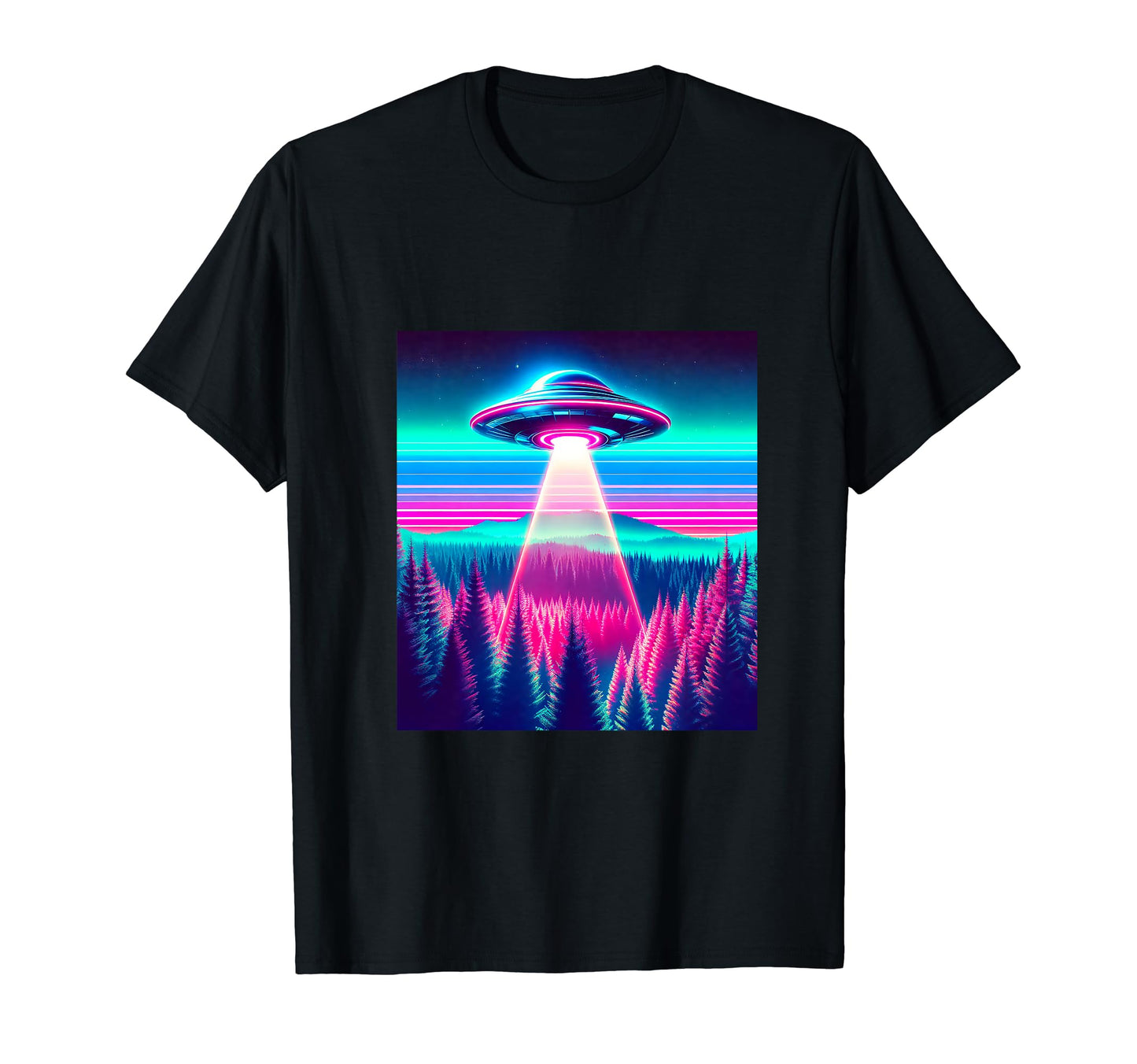 Ufo Believe Vaporwave Aesthetic T-Shirt - Casual Everyday Wear Unisex - T-Shirt, Sweatshirt, Hoodie