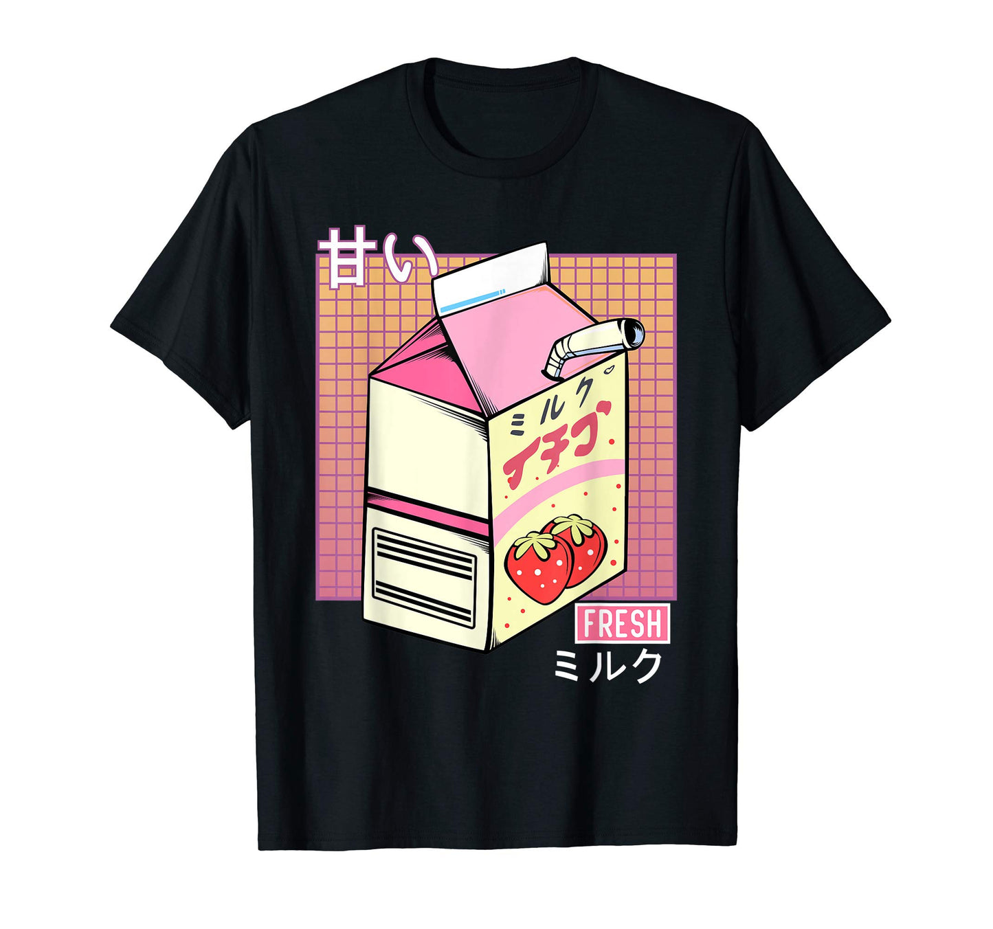 Strawberry Aesthetic Milk Stylish T-Shirt - Custom Art Print Men Women - T-Shirt, Sweatshirt, Hoodie