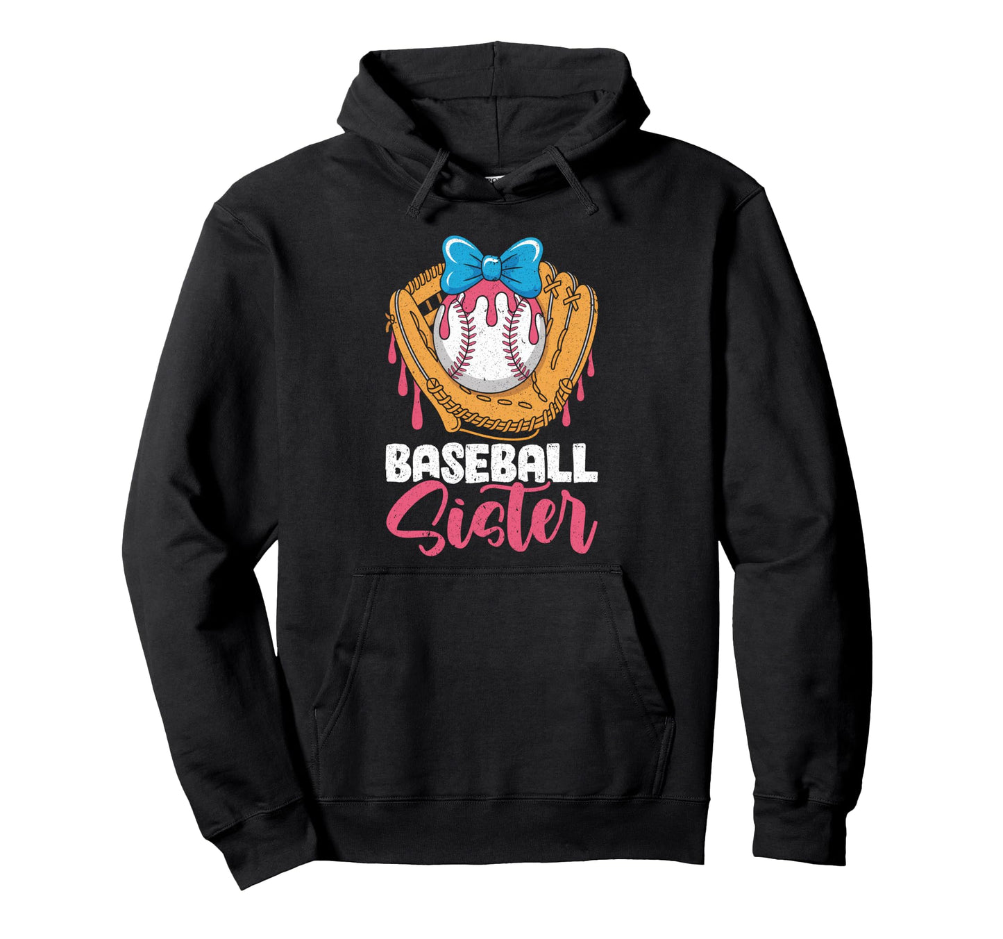 Baseball Sister Coquette Bow Biggest Hoodie - Minimalist Print for Adults - T-Shirt, Sweatshirt, Hoodie