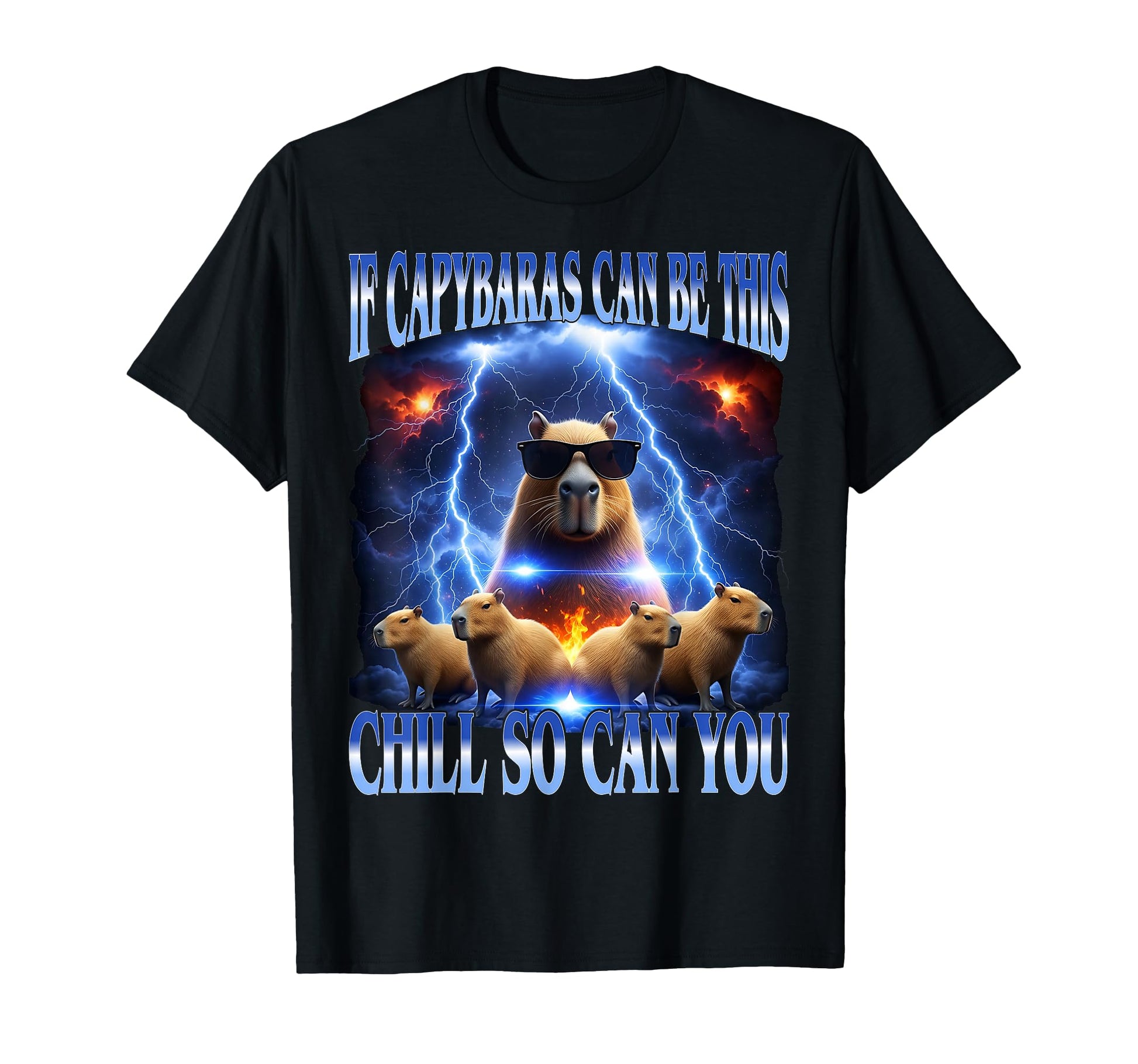 Chill Capybara Bootleg Vaporwave T-Shirt - Custom Art Print Men Women - T-Shirt, Sweatshirt, Hoodie