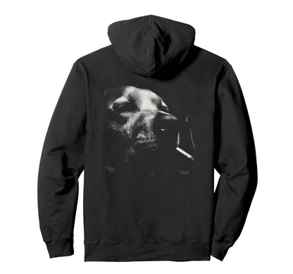 Golden Retriever Smoking Cigarette Hoodie - Minimalist Print Men Women - T-Shirt, Sweatshirt, Hoodie
