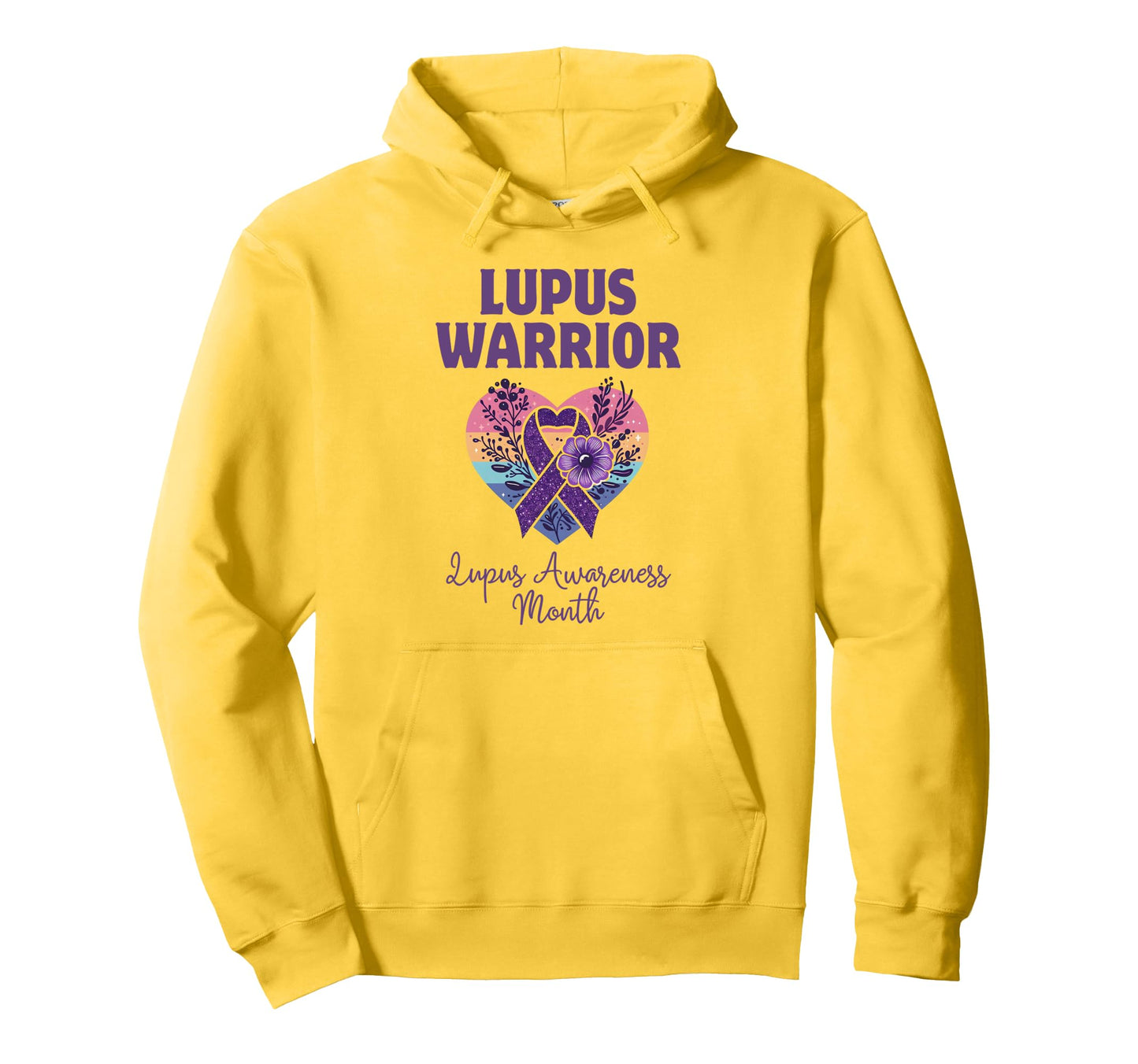 Lupus Warrior Awareness Purple Hoodie - Aesthetic Graphic for Adults - T-Shirt, Sweatshirt, Hoodie