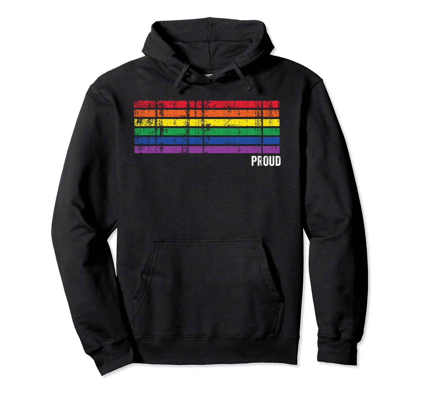 Gay Pride Lgbt Stripe Rainbow Color Hoodie - Novelty Apparel for Adults - T-Shirt, Sweatshirt, Hoodie