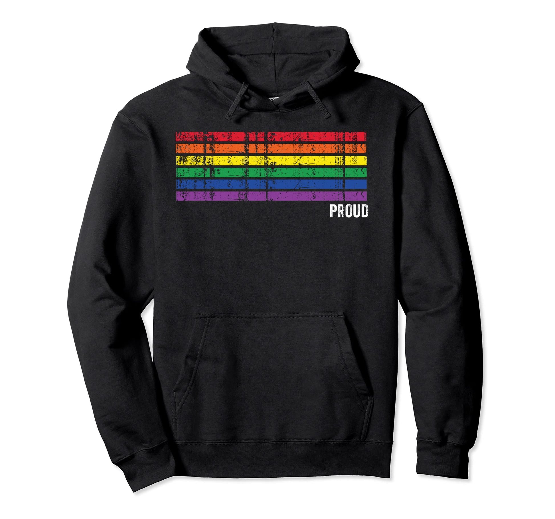 Gay Pride Lgbt Stripe Rainbow Color Hoodie - Novelty Apparel for Adults - T-Shirt, Sweatshirt, Hoodie