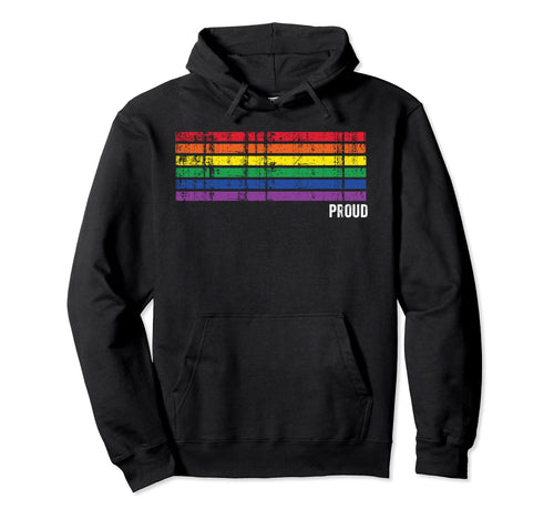 Gay Pride Lgbt Stripe Rainbow Color Hoodie - Novelty Apparel for Adults - T-Shirt, Sweatshirt, Hoodie