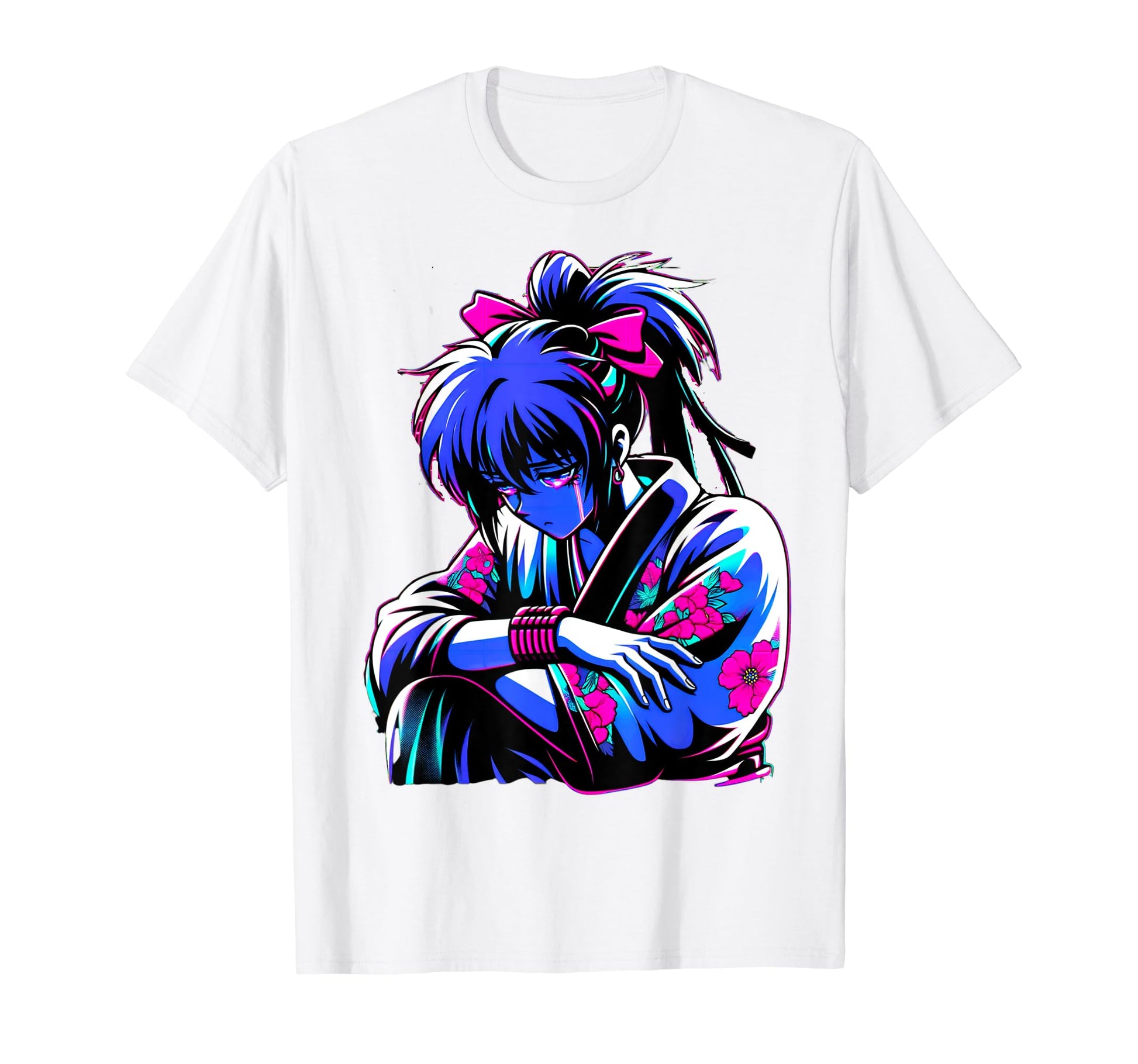 Sad Anime Japanese Vaporwave Aesthetic T-Shirt - Fun Novelty Design Unisex - T-Shirt, Sweatshirt, Hoodie