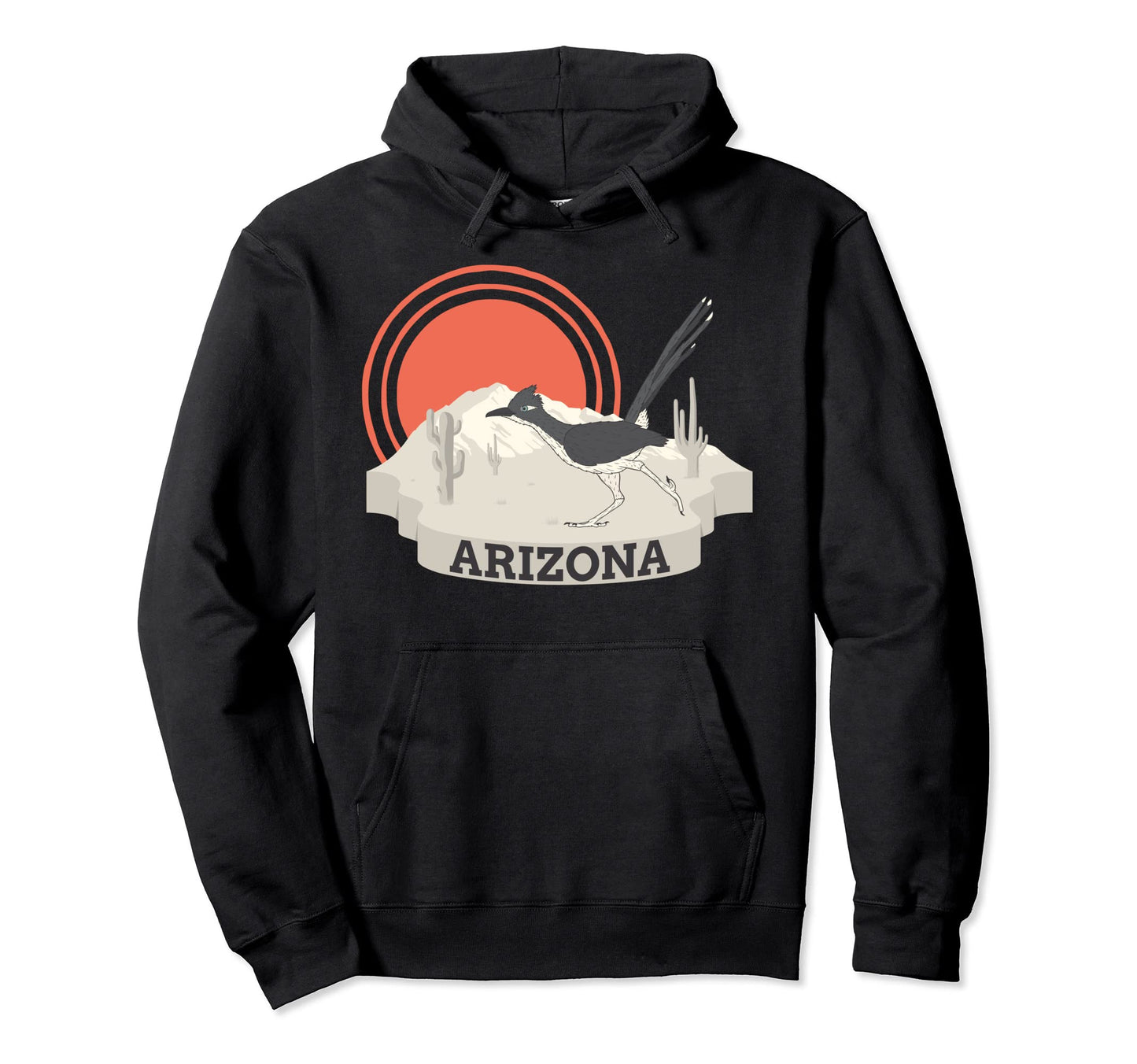Arizona Roadrunner Boho Desert Cactus Hoodie - Graphic Print for Adults - T-Shirt, Sweatshirt, Hoodie