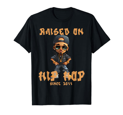Raised Hip Hop Music Old School T-Shirt - Aesthetic Graphic Men Women - T-Shirt, Sweatshirt, Hoodie