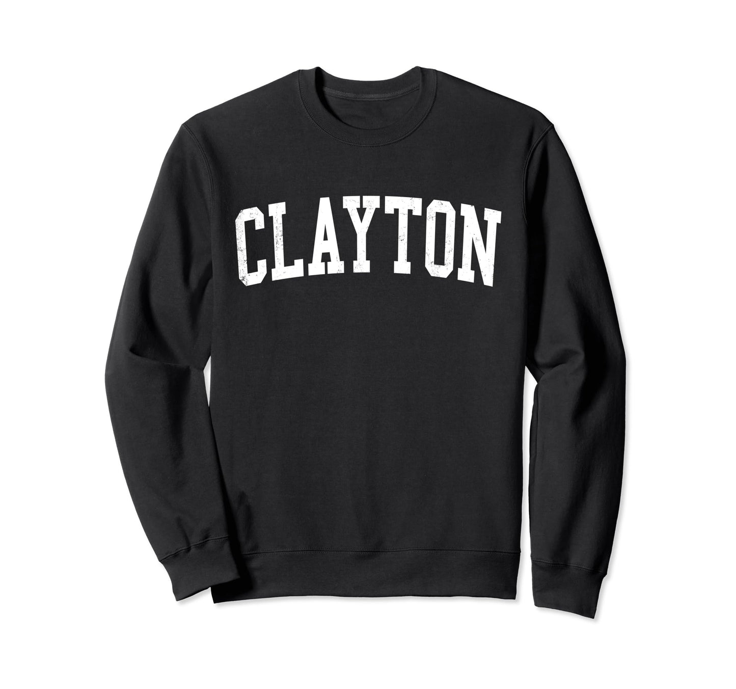Clayton Nc Distressed White Sweatshirt - Streetwear Style for Adults - T-Shirt, Sweatshirt, Hoodie