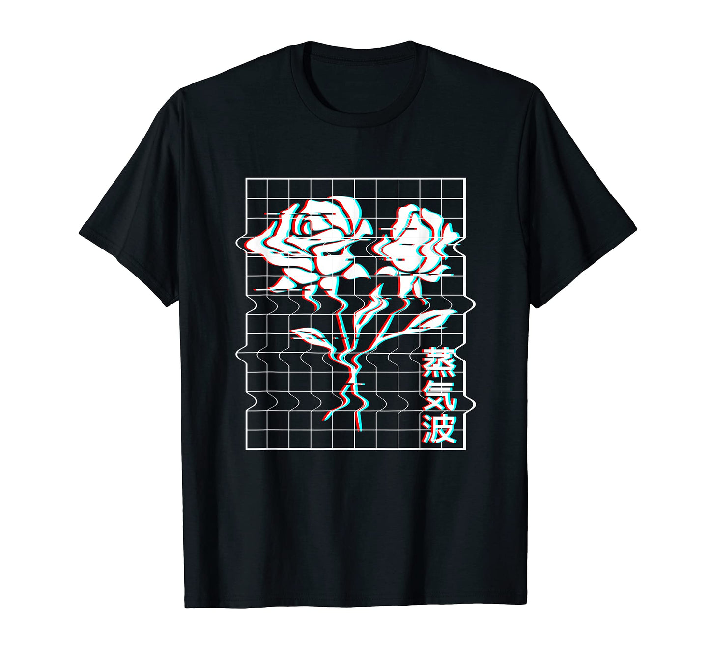 Japan Aesthetic Vaporwave Roses Glitch T-Shirt - Novelty Apparel Unisex - T-Shirt, Sweatshirt, Hoodie